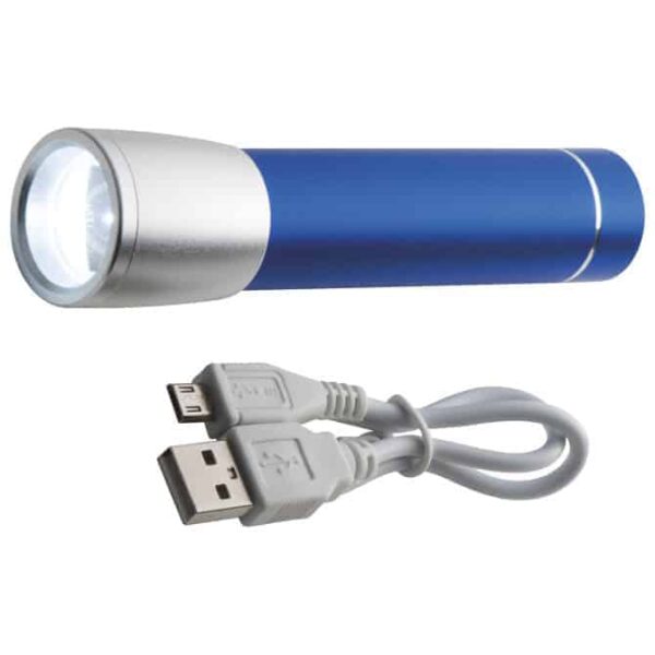 Punjač za mobilne uređaje aluminijski sa svjetlom plavi