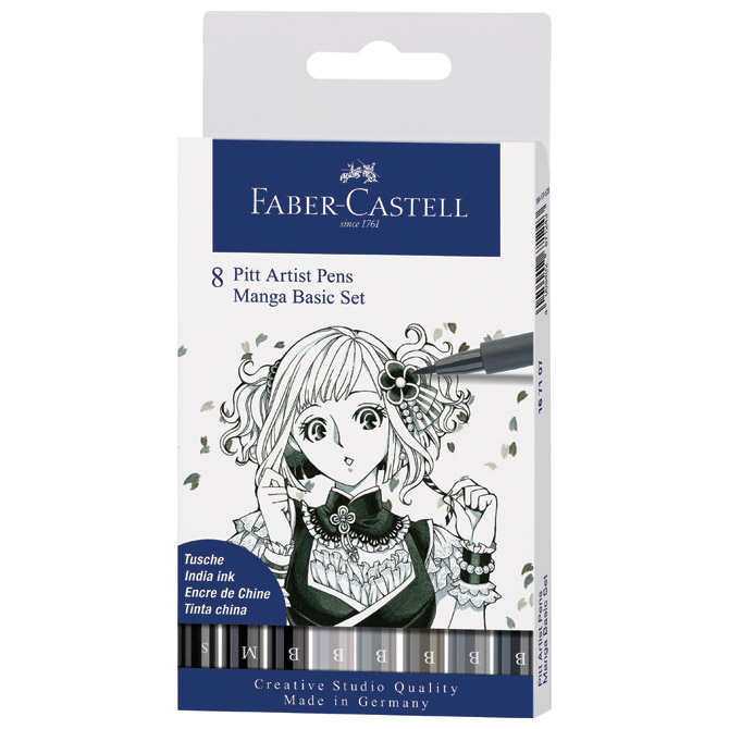 Flomaster Pitt artist Manga Basic set pk8 Faber-Castell 167107 blister