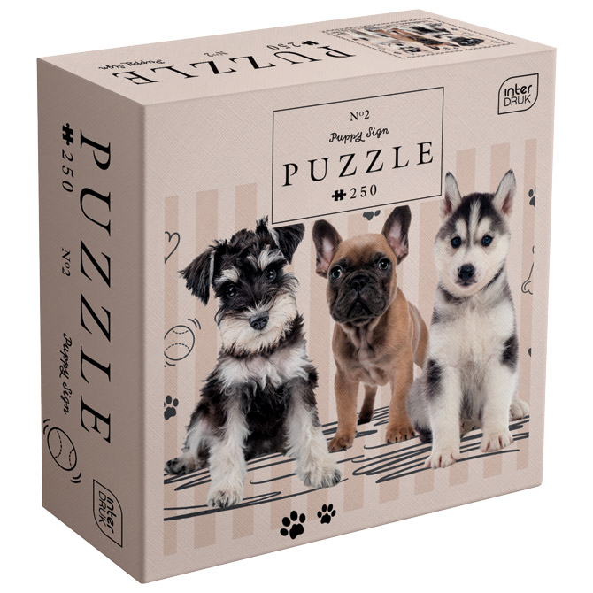 Puzzle 250 kom Puppy Sign Dogs Interdruk