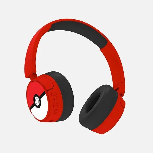 Dječje bežične naglavne Bluetooth slušalice s mikrofonom OTL Pokemon Pokeball crveno-crne