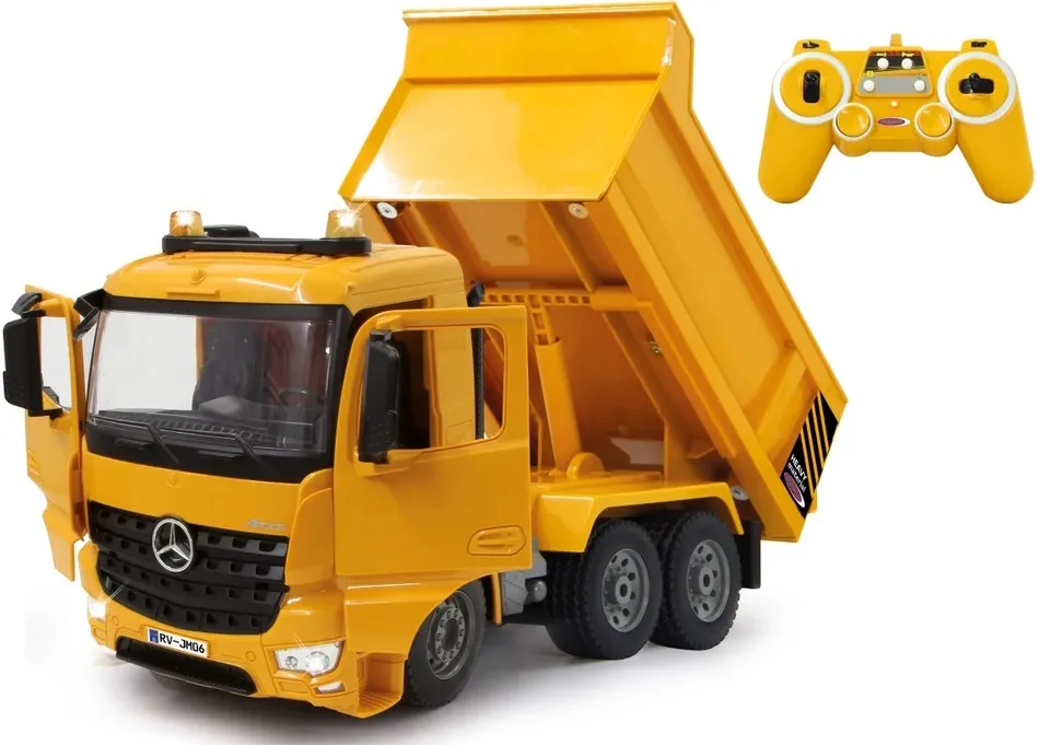 Kamion na daljinsko upravljanje Jamara 1:20 Mercedes Arocs kiper - žuti