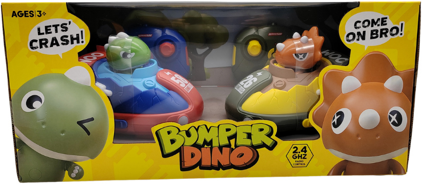 Autići na daljinsko upravljanje Kazoo DC302A Bumper dinosauri 2 autića za sudaranje - glazba i svjetlo