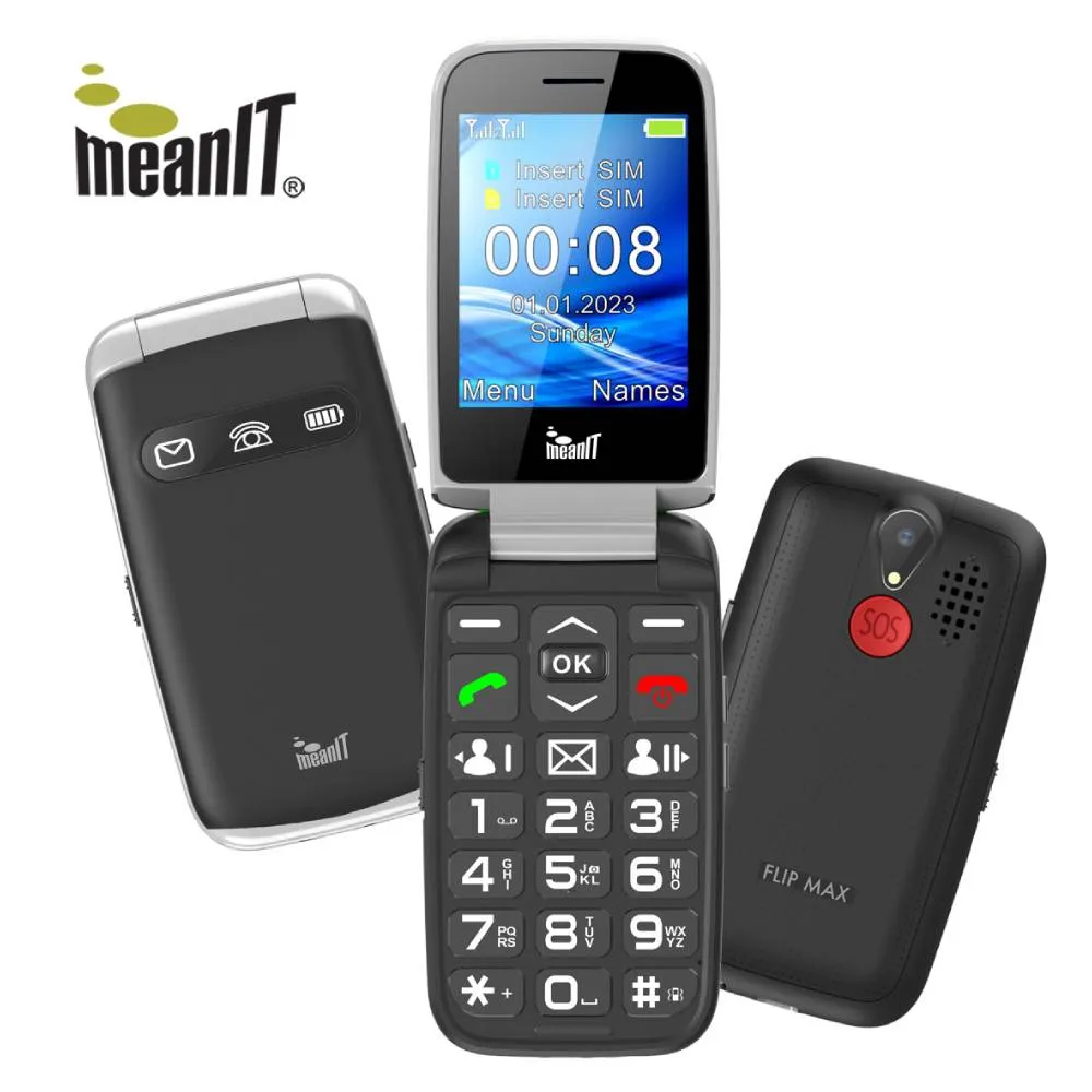 Mobitel MEANIT SENIOR FLIP MAX crni