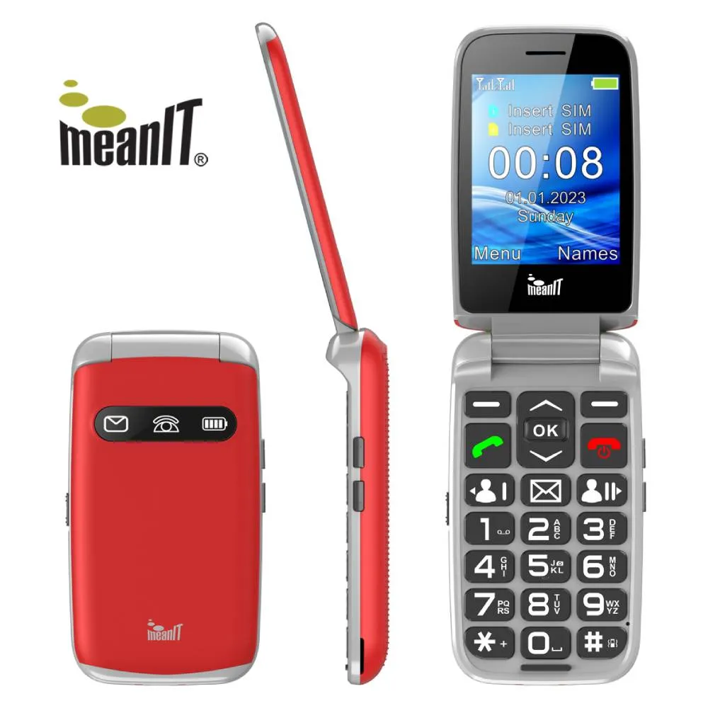 Mobitel MEANIT SENIOR FLIP MAX crveni